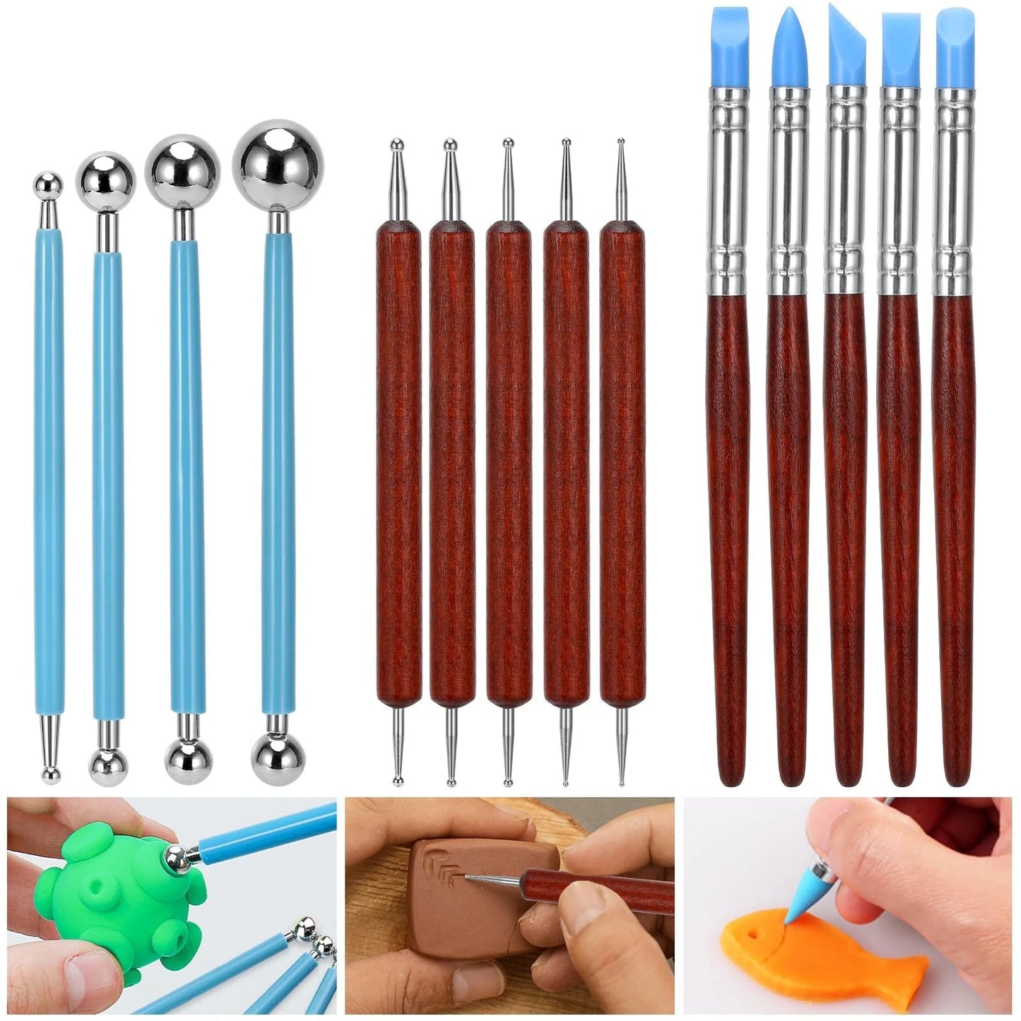 Blisstime 42pcs Pottery Tools, Clay Sculpting Kit, Red
