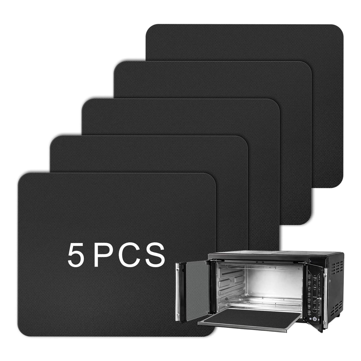 5 Pcs Reusable Air Fryer Crumb Tray Liners Liners, Black