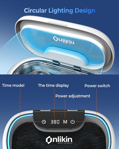 onlikin 35W Ultrasonic Jewelry Cleaner, 45KHz Retainer Cleaner for White