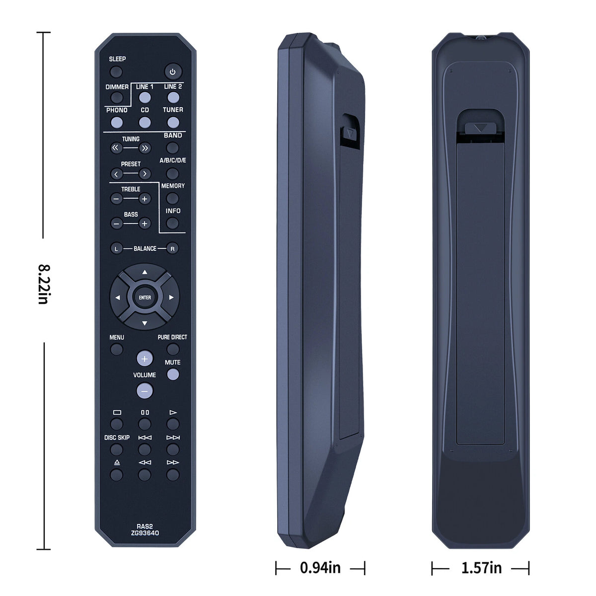 RAS2 ZG93640 Remote Control For Yamaha Amplifier A-S201