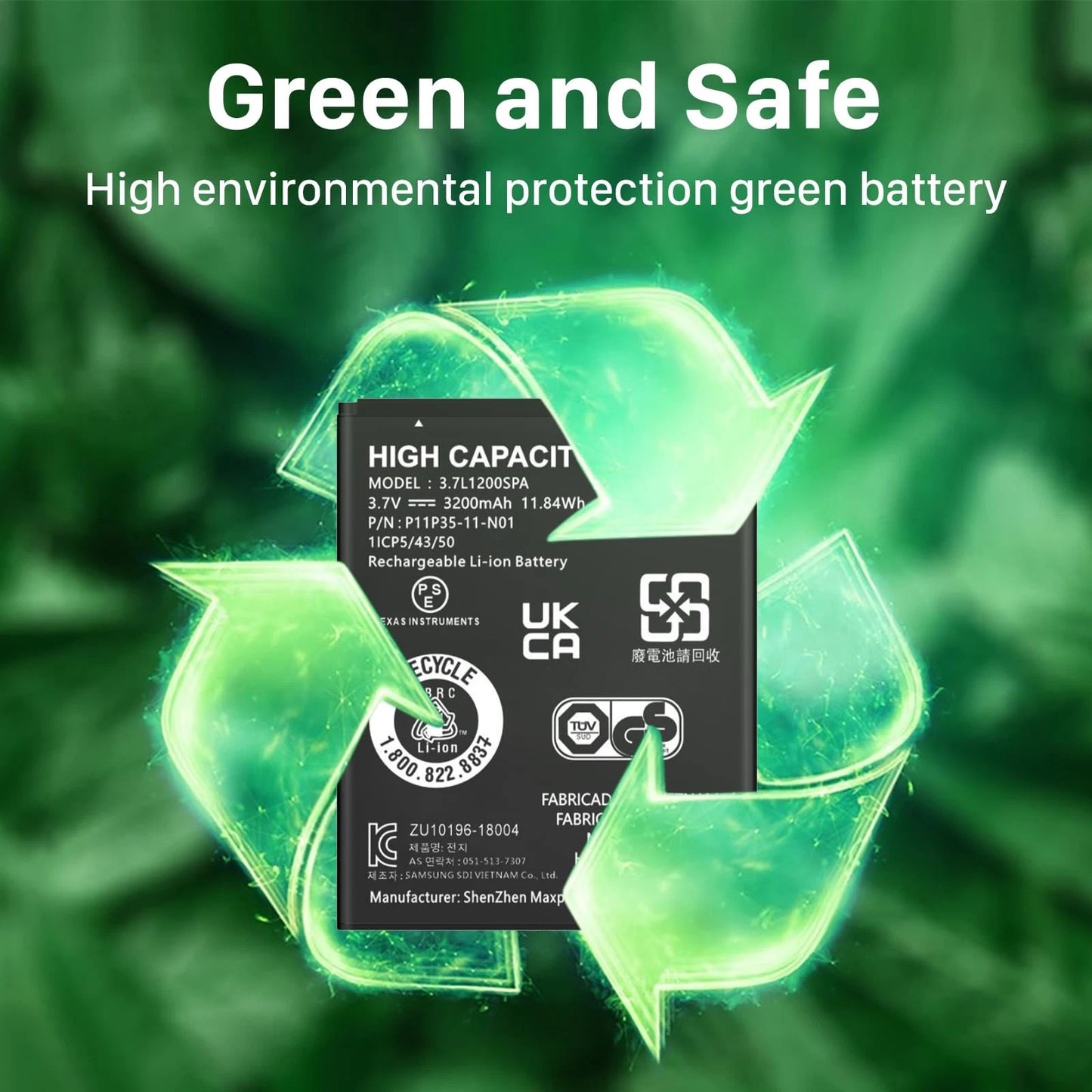 TI-84 Plus CE Battery, 3200mAh Replacement Battery for Texas Instruments...