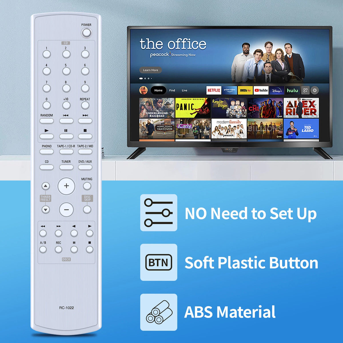 RC-1022 Remote Control For Denon AV Receiver PM-700 PMA-1500AE PMA-500