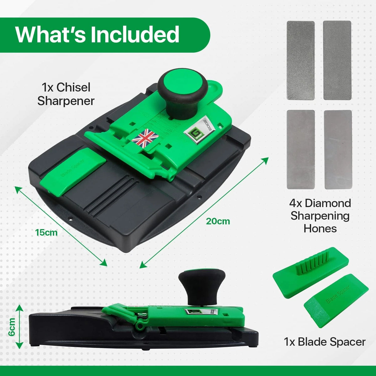 G Sharp Edge Chisel Sharpener - Sharpening Kit - Sharpens Blades Black