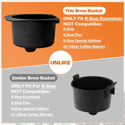 Coffee Brew Basket Replacement for K-Duo Essentials (Only universal, Black