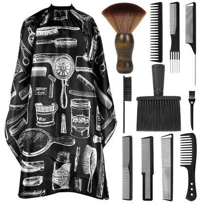 12PCS Hair Cutting Comb Set - Barber Combs for 12 PCS Kit Set, Black