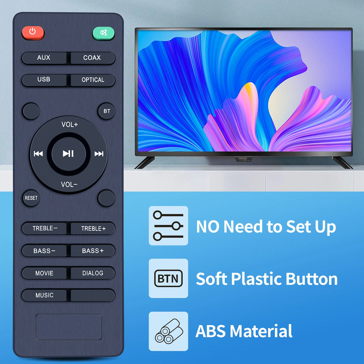 Remote Control For VMAI S4 FS21HS MSS-95 Bluetooth Soundbar Speaker System