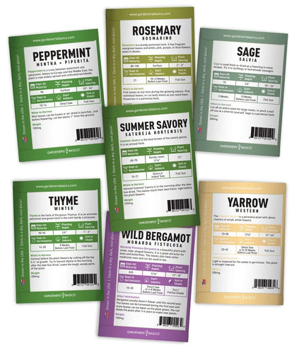 35 Medicinal Herb Seeds Variety Pack – Heirloom Non-GMO Healing & Brown
