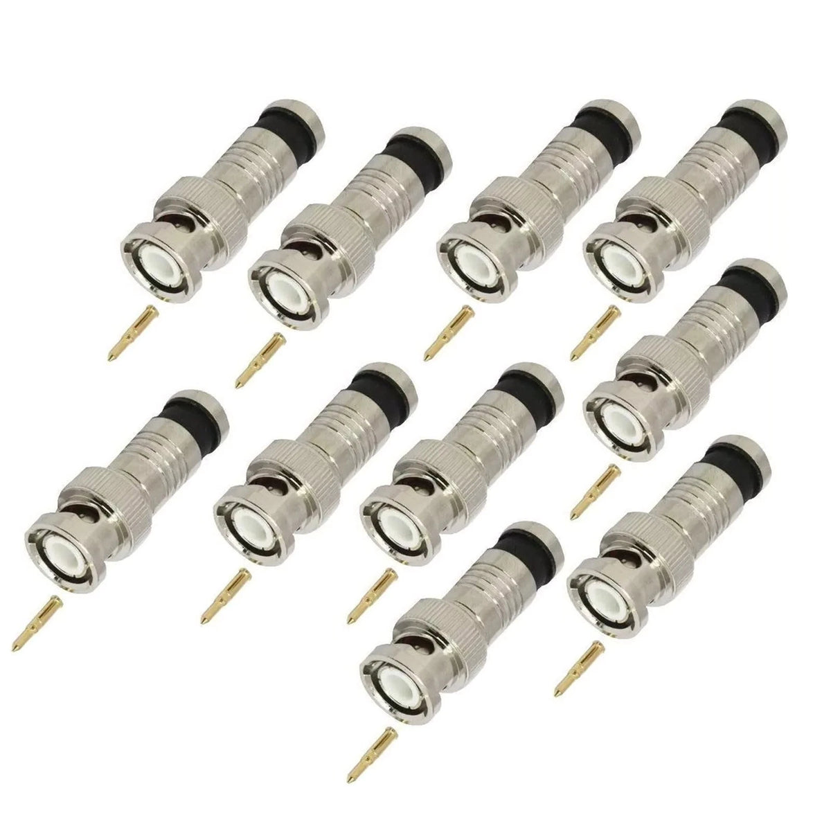 10*Premium Adapter BNC Compression Connector for CCTV Camera RG6 Coax Cables