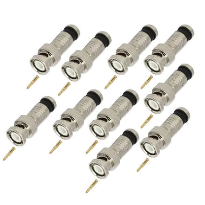 10*Premium Adapter BNC Compression Connector for CCTV Camera RG6 Coax Cables