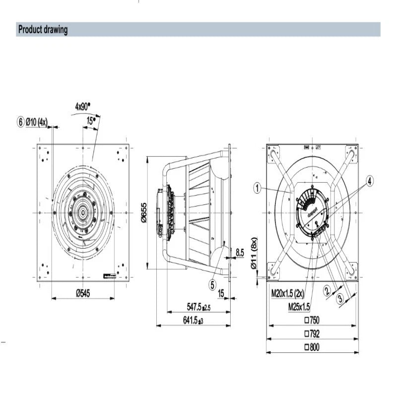 K3G560-PC10-N1 for ebmpapst EC 400VAC 9.2A for Air Handling Unit Cooling Fan