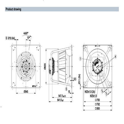 K3G560-PC10-N1 for ebmpapst EC 400VAC 9.2A for Air Handling Unit Cooling Fan