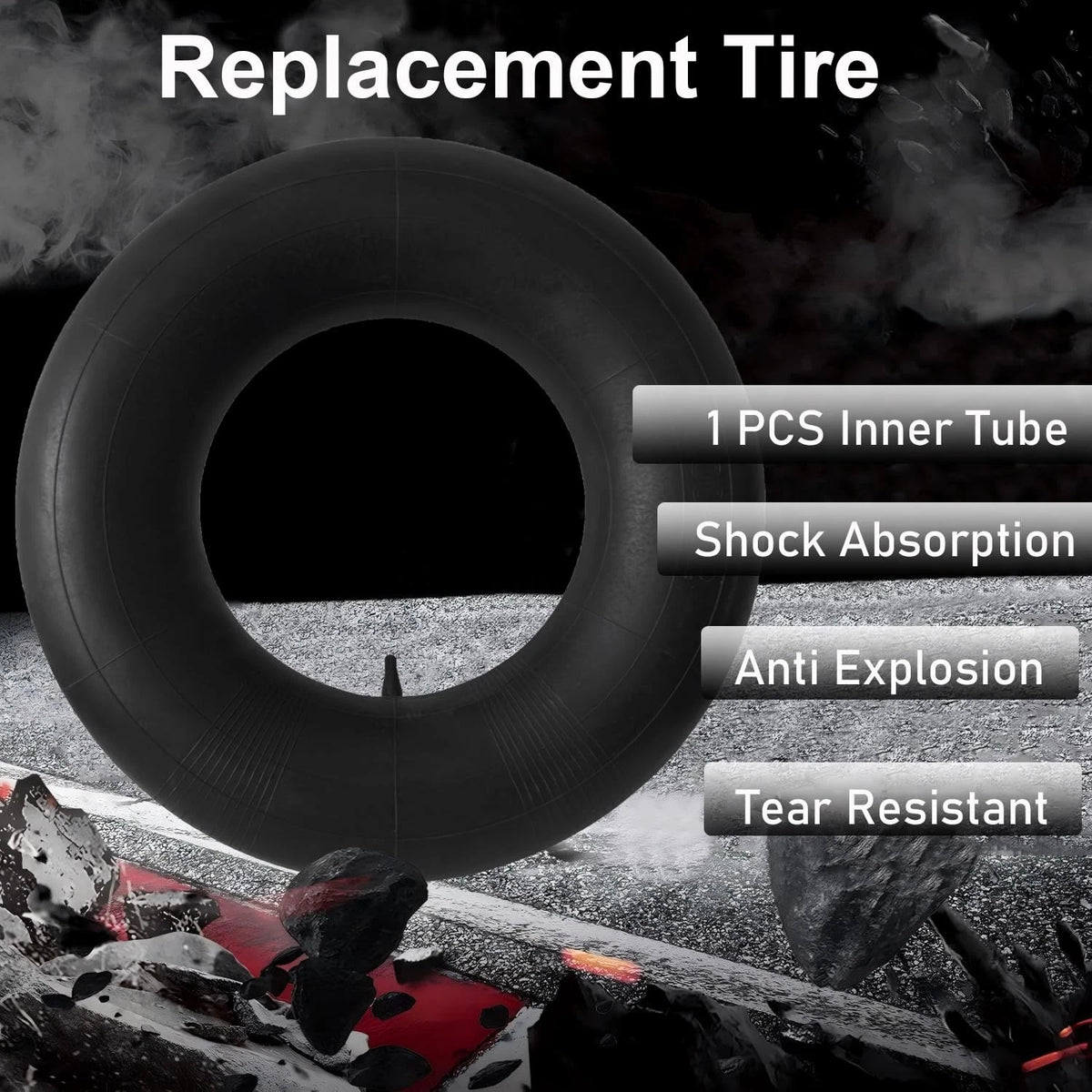 6.00-12 Inner Tube 600-12 6-12 6x12 6.0-12 Straight Black