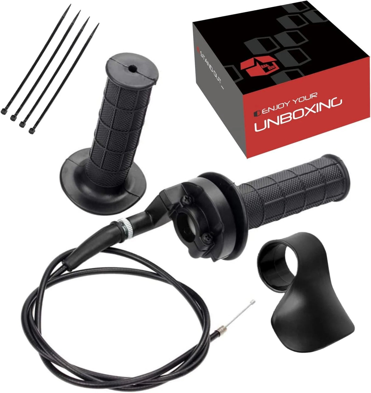 Mini Bike Throttle Assembly Cable for handlebar replacement, black