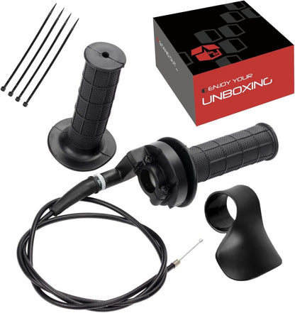 Mini Bike Throttle Assembly Cable for handlebar replacement, black