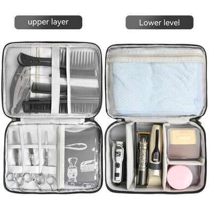 AIHOPESTO Barber Case Tool Bags clipper Bag Double-layer, Black