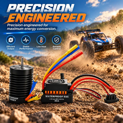 1 Set Waterproof F540 4370KV Motor With 60A ESC Kit Accessories For 1/10 RC Car