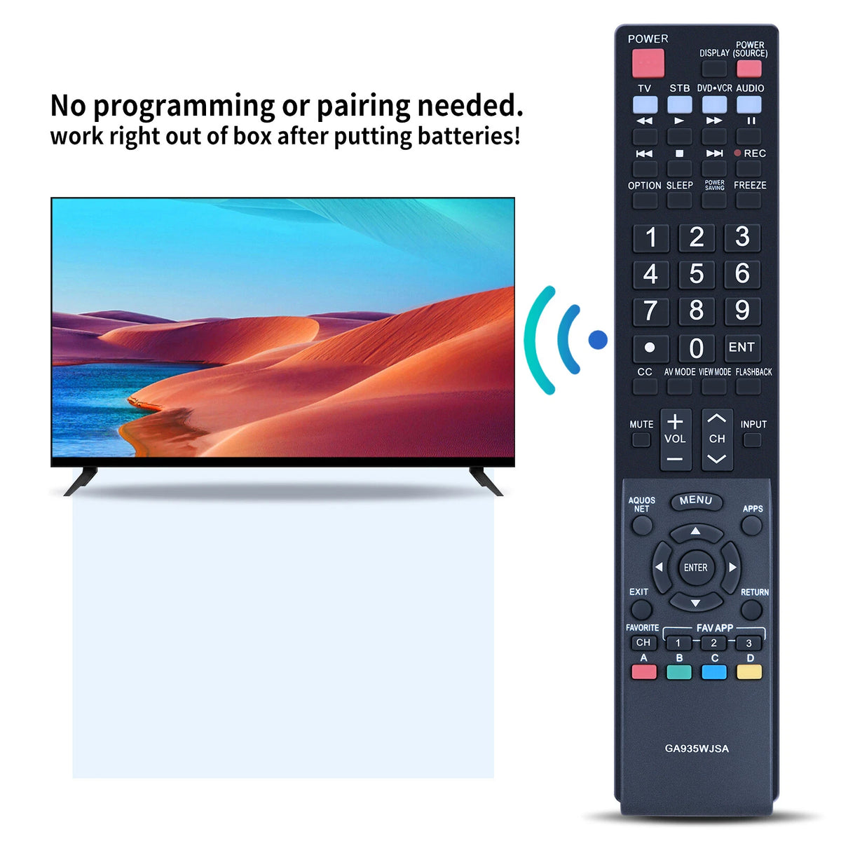 GA935WJSA Remote Control For Sharp AQUOS TV LC-70LE734U LC-40LE830U
