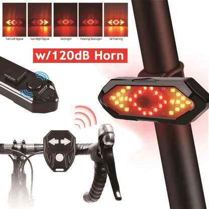 Tail Light Turn Signals Cycling Tail Light USB Bicycle Warning Lamp With Horn