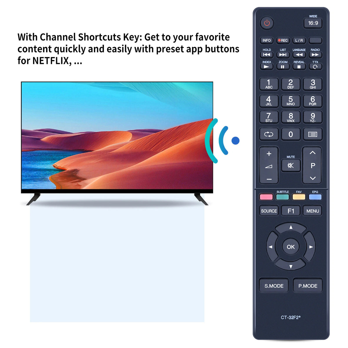 CT-32F2* Remote Control For Toshiba TV 49S2650 55S2640 65S2650