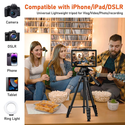 JOILCAN Camera Tripod, 68" Tablet Tripod Stand for Phone Cameras, 68", Black