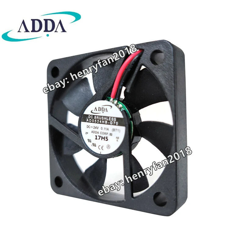 ADDA AD0524HB-G70 Axial Fan DC 24V 0.11A 50*50*10MM 2-wires Slient Cooling Fan