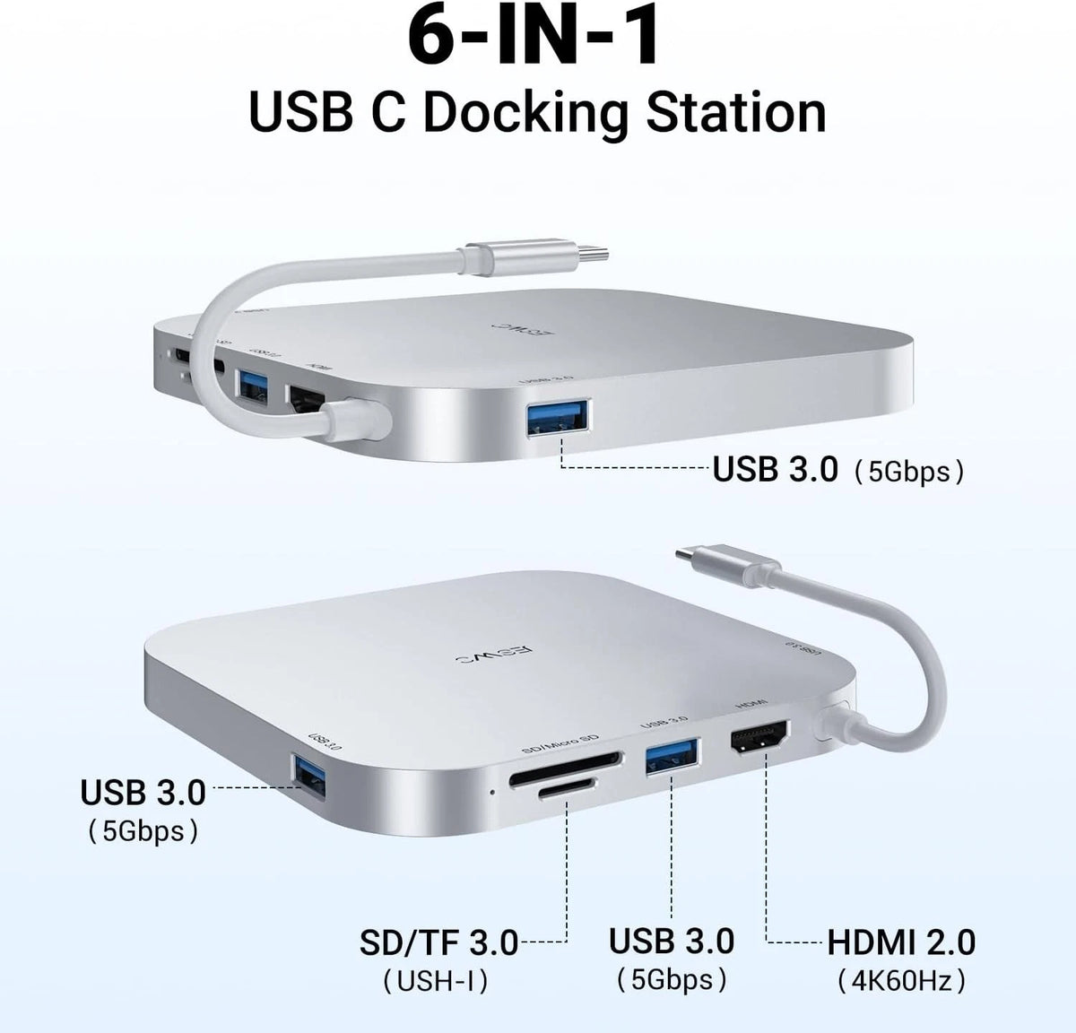 Mac mini M4 Dock Hub, Compatible with and Pro 2024, Silver