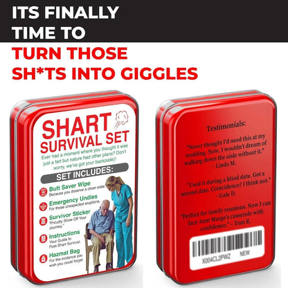 Funny Survival Set - Gag Gift 2026 Friend Gifts Includes Standard, Red