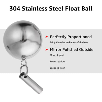 Ferroday 304SS Floating Dip Tube for Corny Keg, Ball Lock Beer 31", Silver