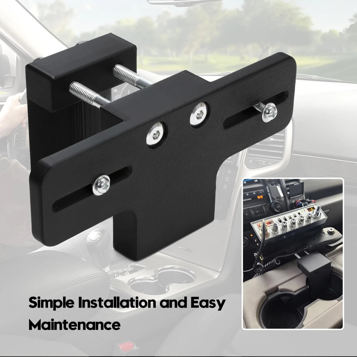 Cup Holder RadioMount - Clamping Mount, Drinks Basic model, Black