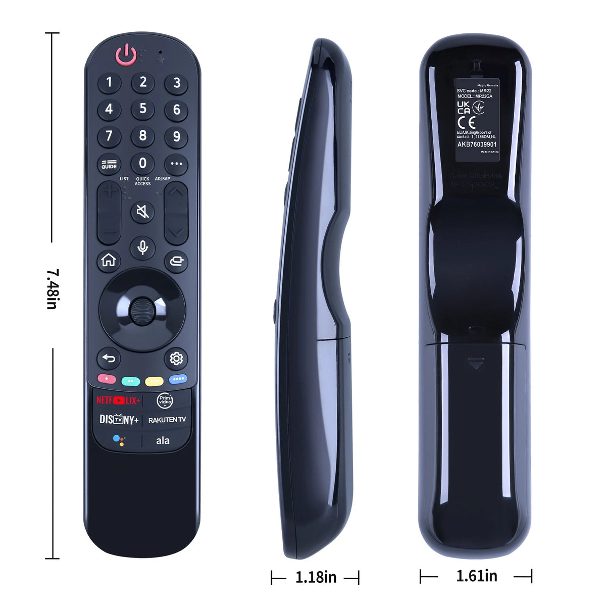 MR22GA AKB76039901 Remote Control For LG 2022 Smart TV 55QNED85UQA No Voice