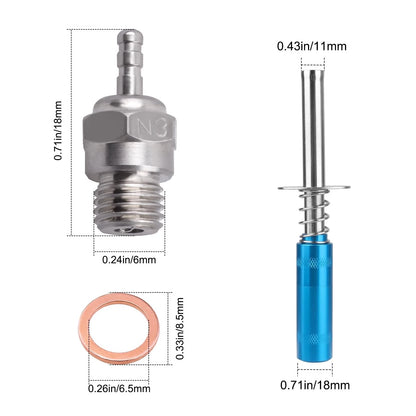 Hobbypark RC Igniter & Hot Glow Plugs No.3 N3 Replace OS 8 Super Duty Blue
