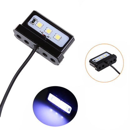 12V Universal CNC Aluminum Motorcycle White Number License Plate Light LED