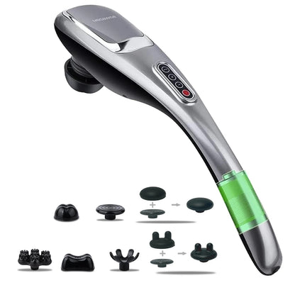 MEGAWISE Cordless Back Massager for Shoulders, Waist, Legs, Silver