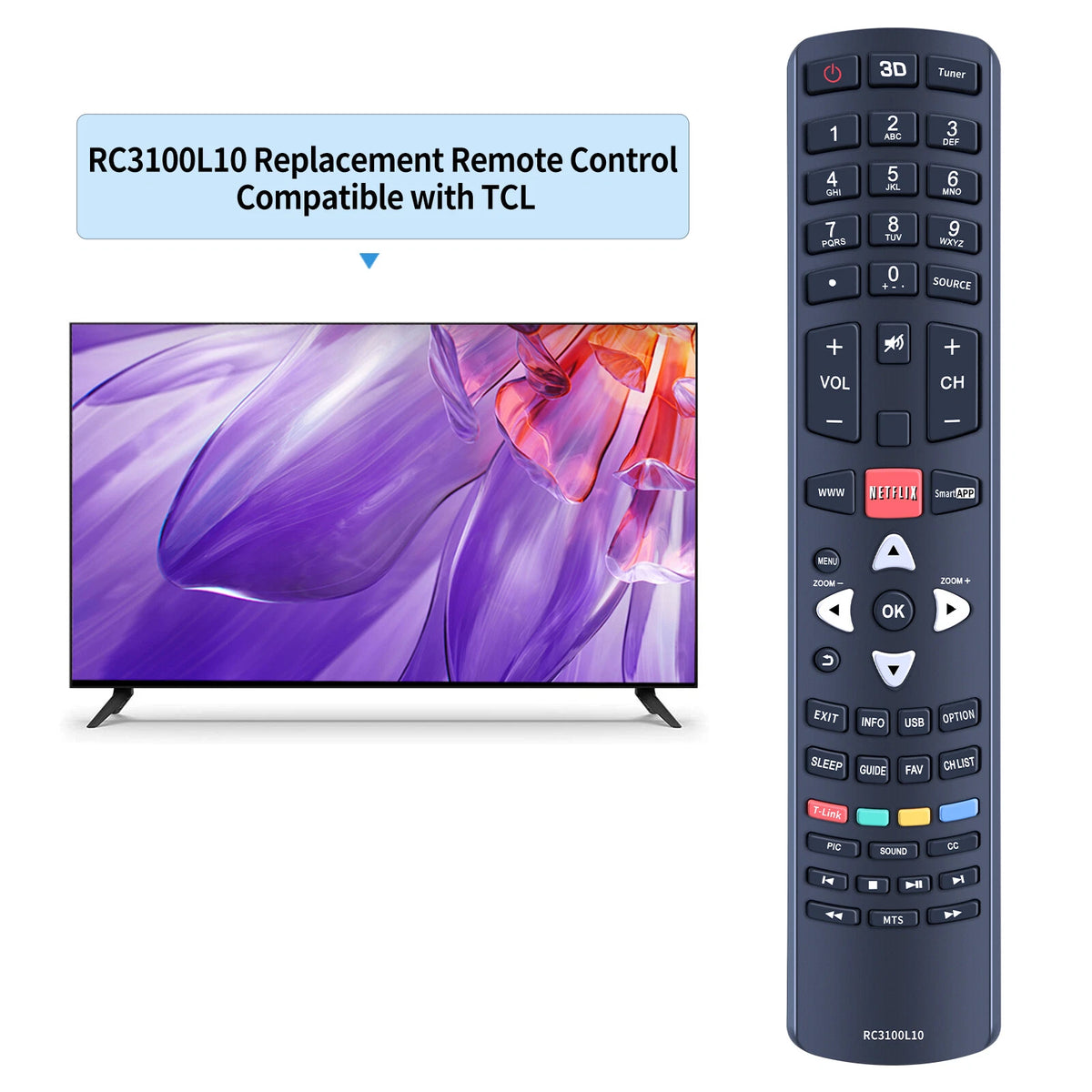 RC3100L10 Remote Control For TCL TV RC3100R02 RC311FMI1 RC311FMI3