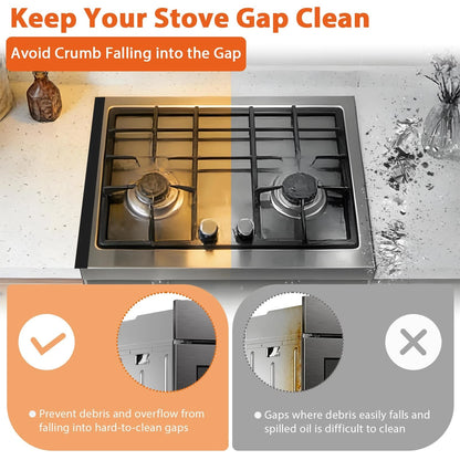“T” design Stove Gap Covers 2 Pack, Adjustable 13.8” to 27.5”Stove Black