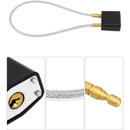 2 Pack Black Helmet Lock with Cable for Motorcycle Keyed Alike 37cm Length