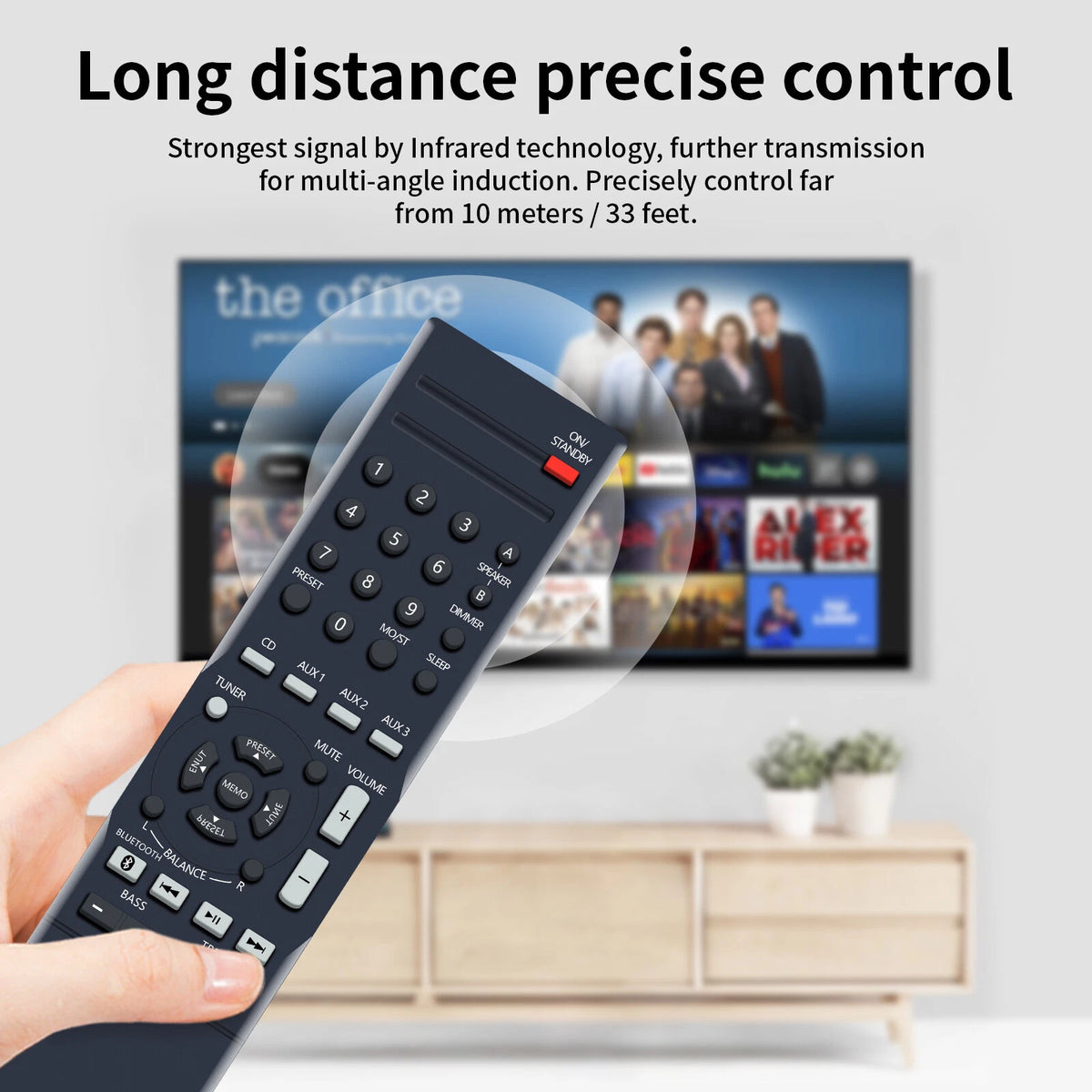 RMC-STR514 For Insignia Stereo Receiver Remote Control CDC320 NS-STR514C