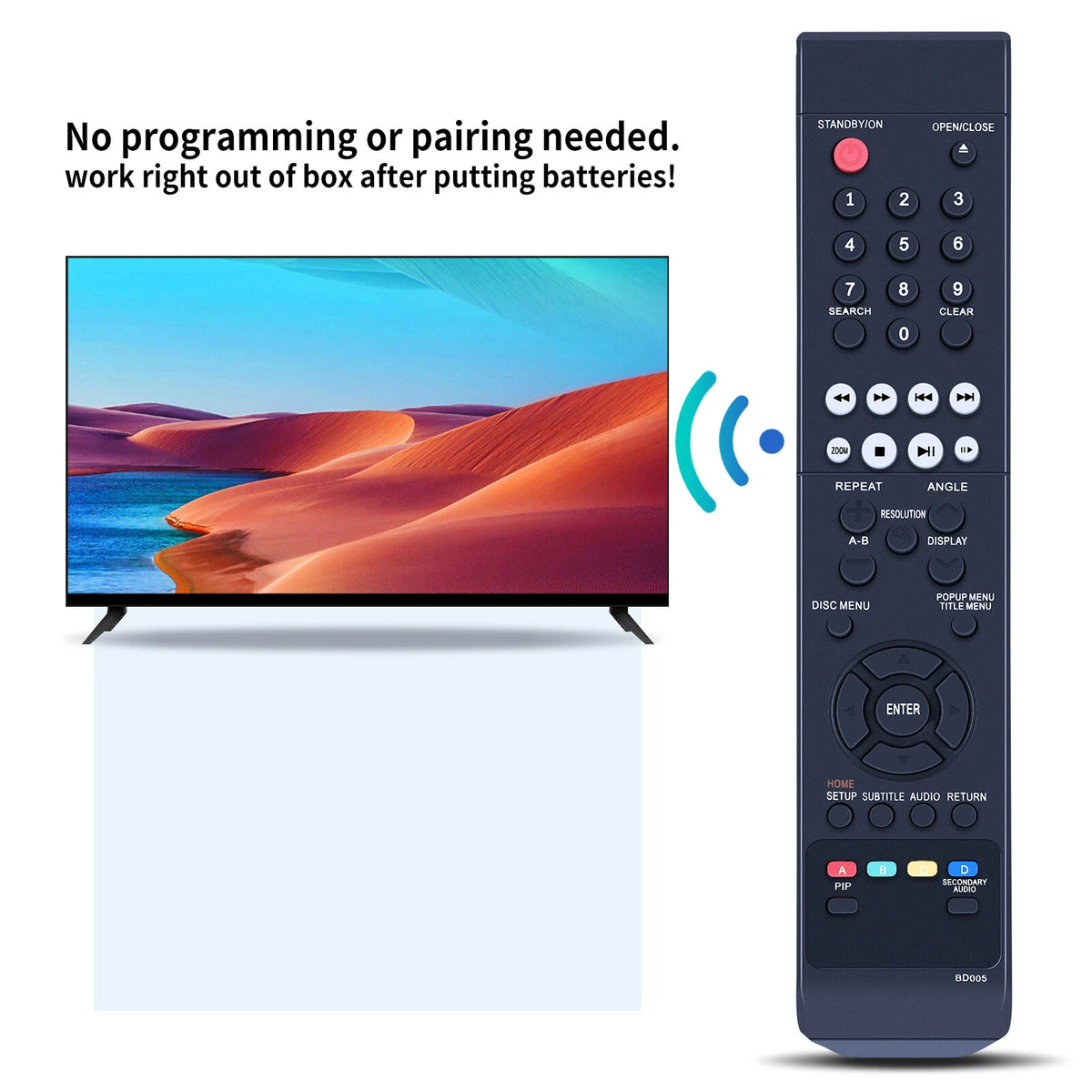BD005 Remote Control For Insignia Player NS-BRDVD3 NS-BRDVD4-CA
