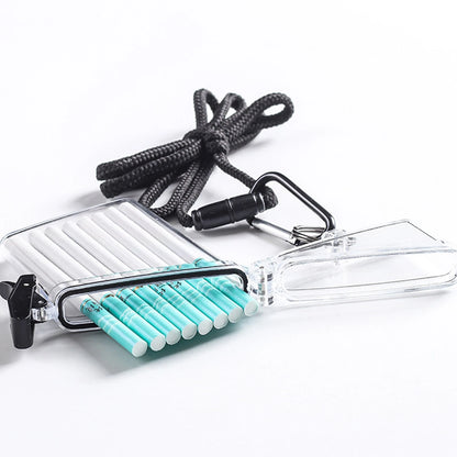 1*Waterproof ID Card Clear Holder Hard Case Plastic Protector With Lanyard