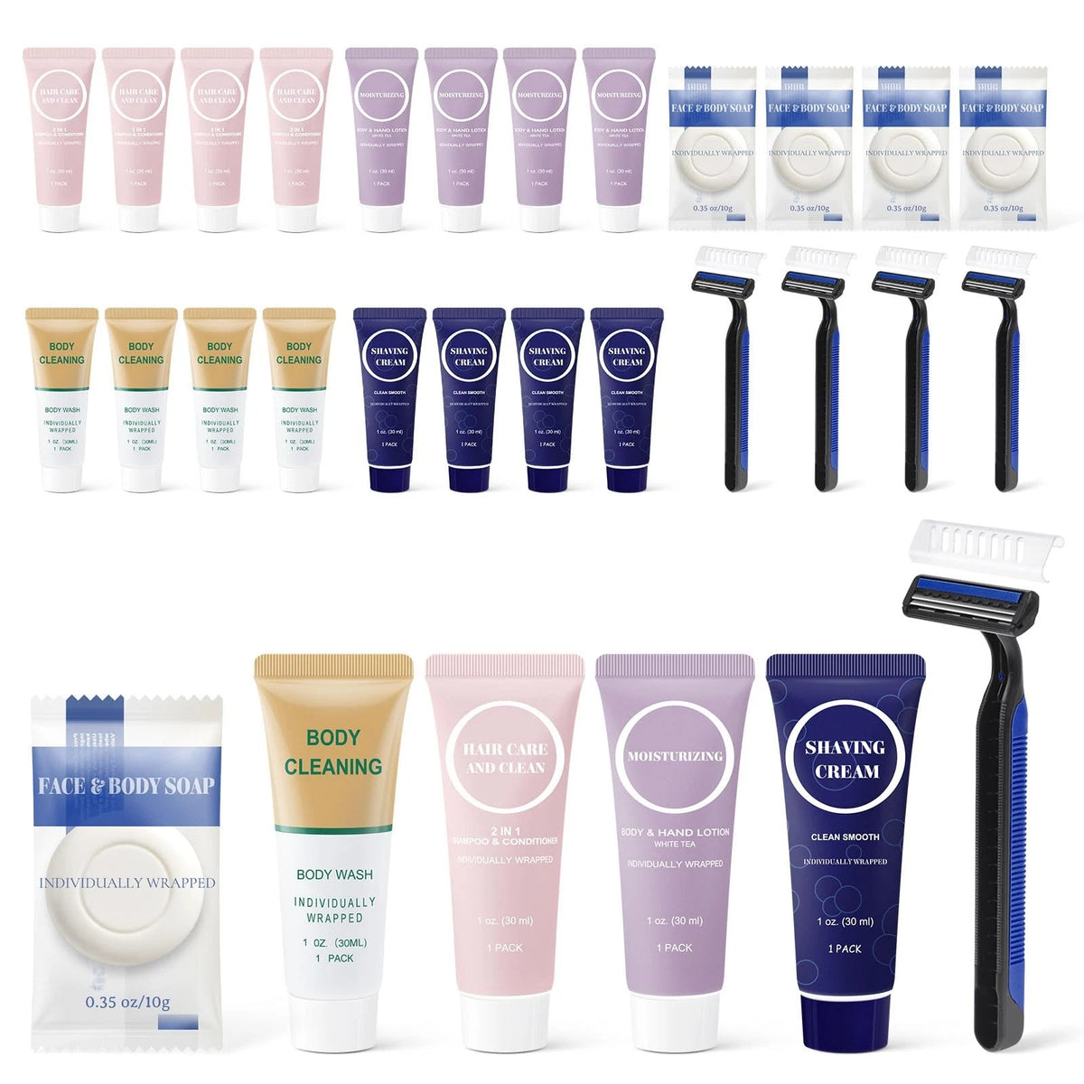 Travel Size Toiletries Bulk,Individually Wrapped 1 Fl Oz (Pack of Pack 25