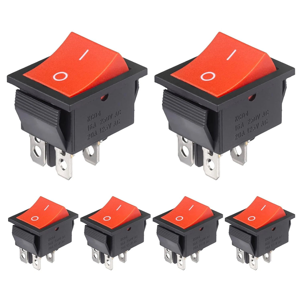 KCD4 Rocker Switch 20A 125V AC 16A 250V On Off 4 Pin 2 Position Mini Boat...