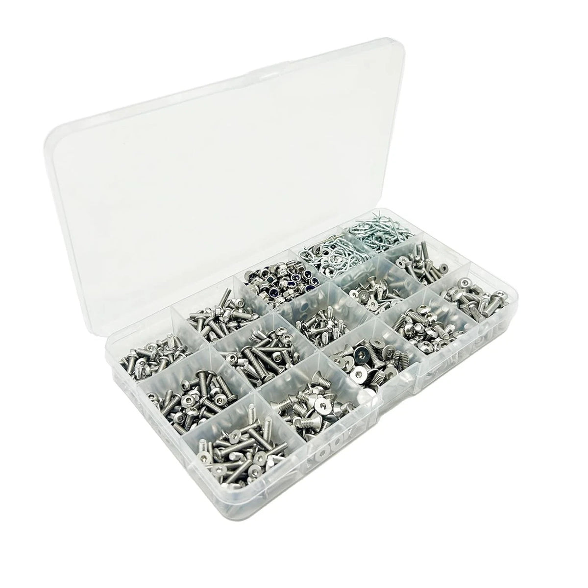 1010PCS Universal RC Screw Kit Screws Assortment Set 304 M3, M4, Silver
