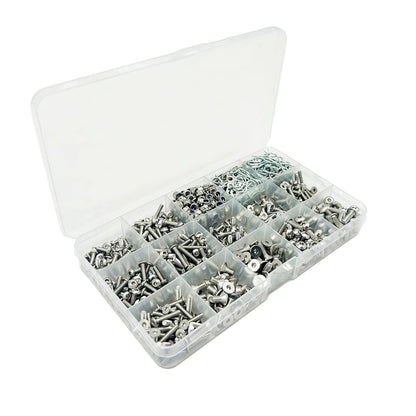 1010PCS Universal RC Screw Kit Screws Assortment Set 304 M3, M4, Silver