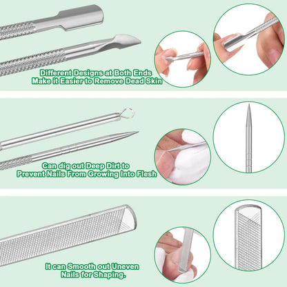 6-Pack Ingrown Toenail File and Lifters, Professional 6 Piece Set, 6-pack