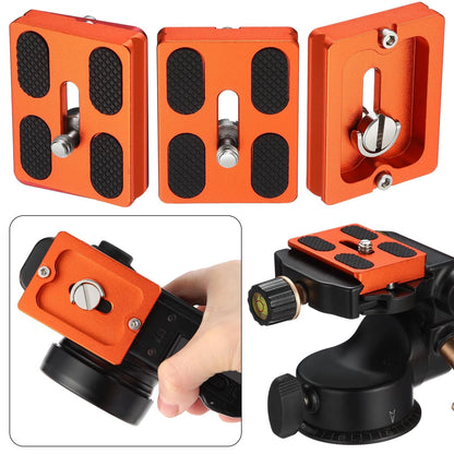 Frienda 2 Pieces Metal Quick Release Plate with 1/4''-20 Camera 50mm, Orange
