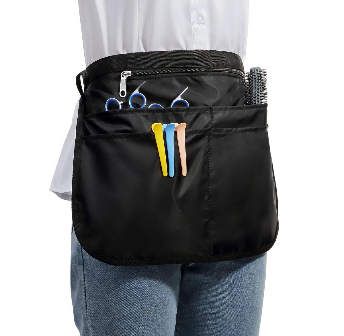 Bafelia Small Size Barber Apron with 5 Pockets, Waterproof and Small, Black