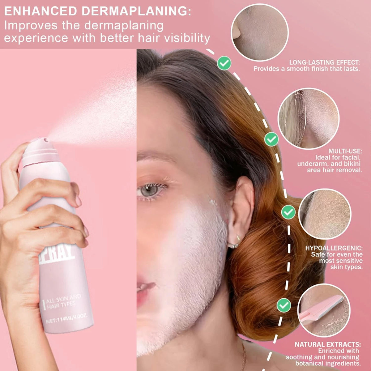 Hair Identifier Spray for Face Shaving,Moisturizing and Skin Care 1pc