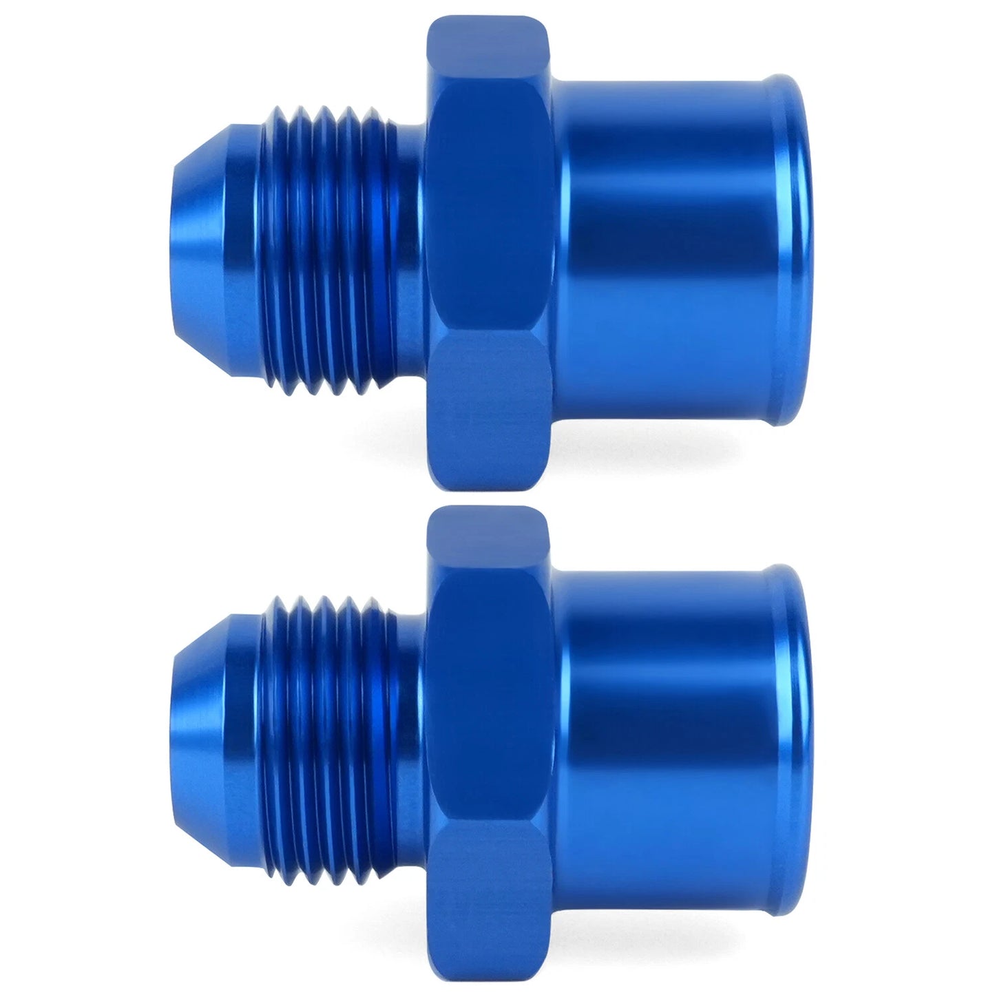 2-Pack SBC 10AN Valve Cover Adapter Aluminum Fittings for Push-In Grommet Blue