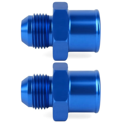 2-Pack SBC 10AN Valve Cover Adapter Aluminum Fittings for Push-In Grommet Blue