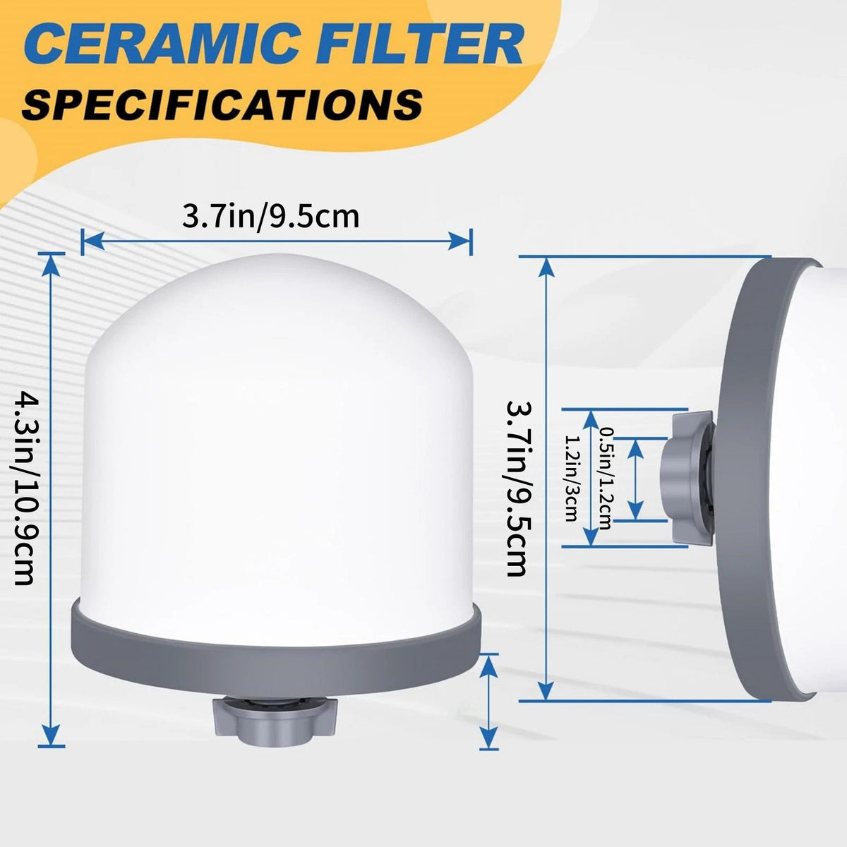 Portable Water Filter Replacement Ceramic Cartridge 2 Pack 0.2µ for Gravity